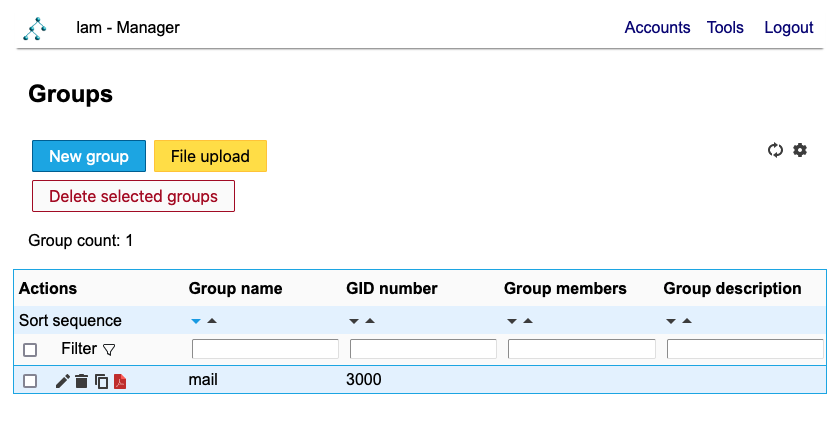 LAM user list